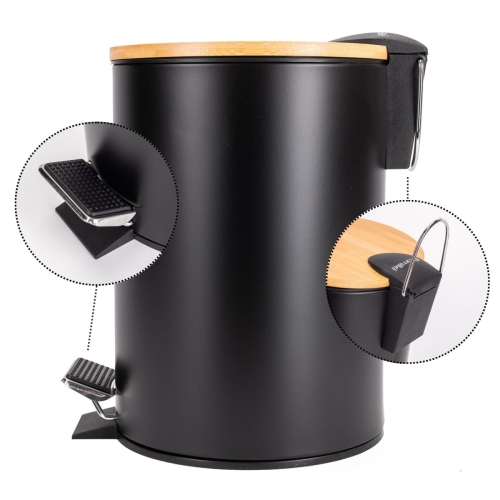 Metalowy kosz łazienkowy 3L wygodne otwieranie pedałem