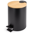 Kosz na śmieci łazienkowy 3L z pedałem metalowy czarny Kamille
