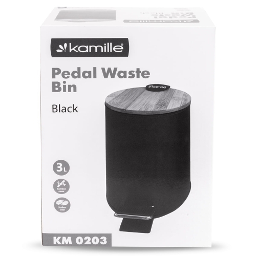 Nowoczesny kosz na śmieci do łazienki 3L z pokrywą KM0203