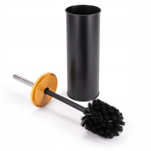 szczotka do WC czarna stalowa z bambusem Kamille KM0208