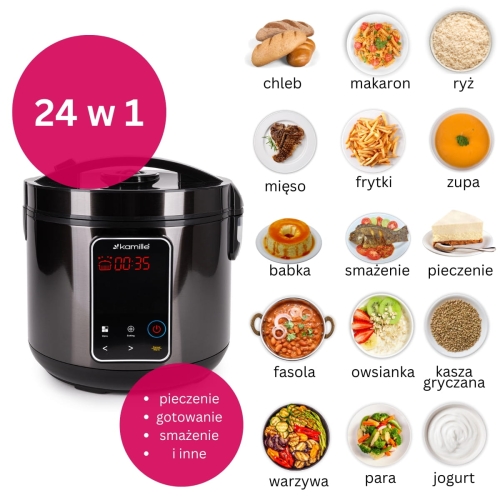 Multicooker Kamille 900W z 24 programami do gotowania