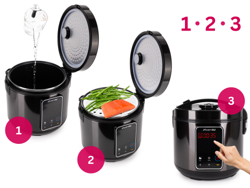Garnek elektryczny multicooker Kamille 5L z wyświetlaczem LED
