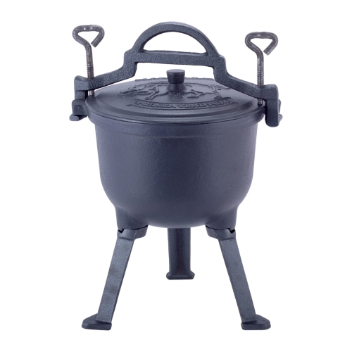 Kociołek żeliwny myśliwski Kamille 8L z powłoką emaliowaną na ognisko