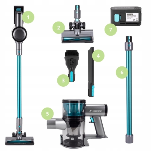 Odkurzacz bezprzewodowy 0,6L Kamille KM6901