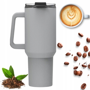 Szczelny kubek termiczny a'la Stanley pojemny 1,2l szary