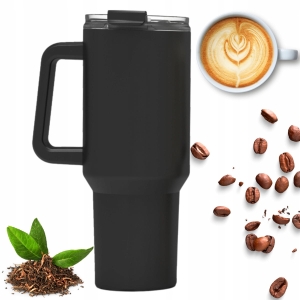 Szczelny kubek termiczny a'la Stanley pojemny 1,2l czarny