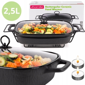 Naczynie żaroodporne ceramiczne z podgrzewaczem 2,5l