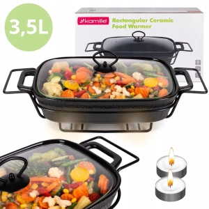 Naczynie żaroodporne ceramiczne z podgrzewaczem 3,5l