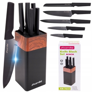 Nowoczesny komplet noży w bloku 6el.