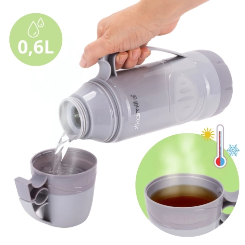 Praktyczny termos Kamille 600 ml ze szklanym wkładem do pracy i podróży