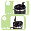 Szczelny kubek termiczny Kamille ze słomką 600 ml