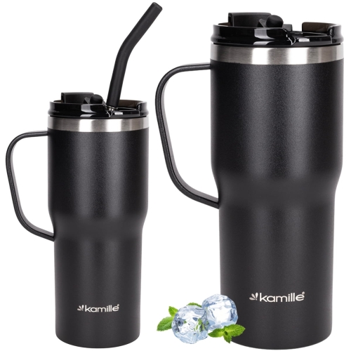 Kubek termiczny Kamille 600 ml bidon ze słomką szczelny