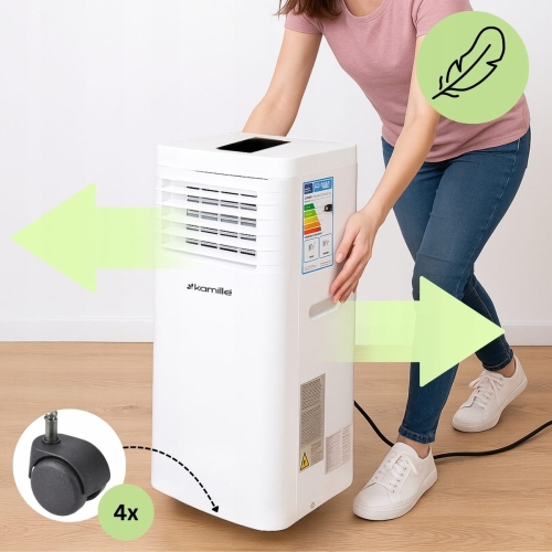Przenośny klimatyzator Kamille 3w1 z trybem nocnym pilotem i timerem