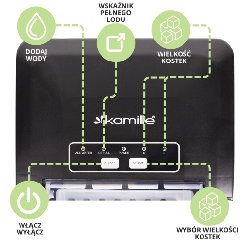 Profesjonalna kostkarka do lodu na blat kuchenny Kamille