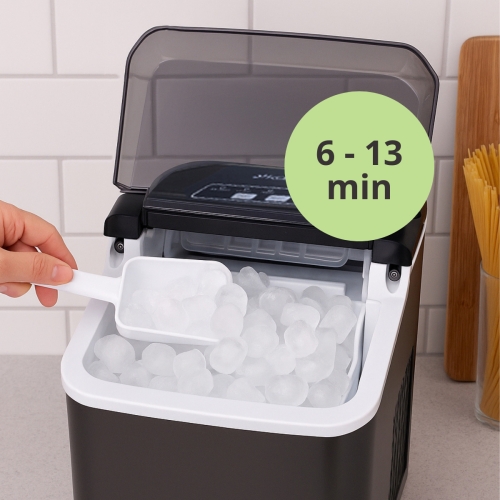 Kompaktowa kostkarka do lodu ze zbiornikiem na kostki Kamille
