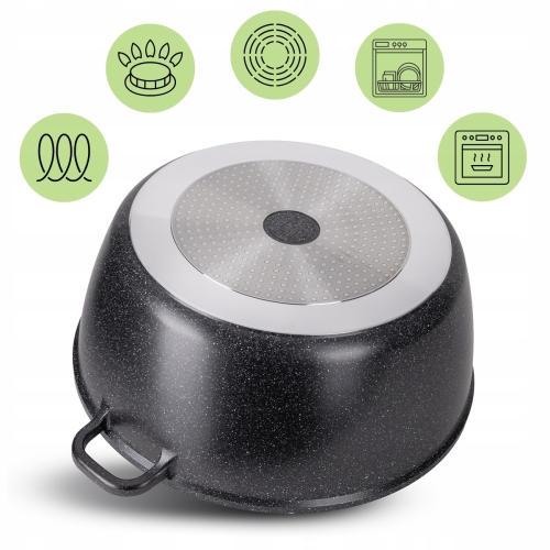 Duży garnek gar na indukcję marmurowy Kamille KM4484