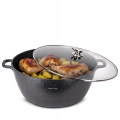 Duży garnek marmurowy 18,5L Kamille 40 cm z pokrywką indukcja