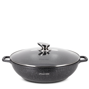 Garnek gar wok na inducję marmurowy 5,5L z pokrywką