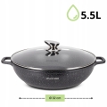 duży garnek wok marmurowy 5,5L Kamille z pokrywką na indukcję
