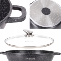 wok 5,5L Kamille garnek marmurowy z pokrywką na gaz i indukcję