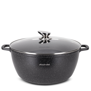 Duży garnek gar na inducję marmurowy 10L z pokrywką