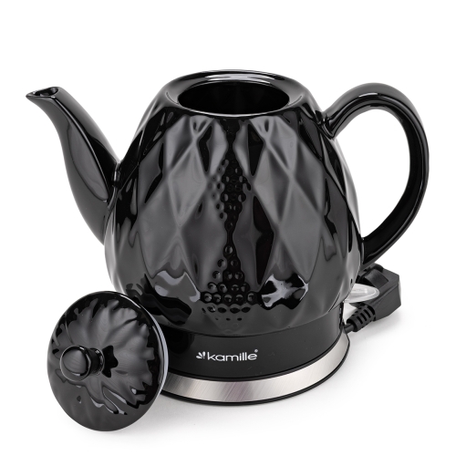bezprzewodowy czajnik ceramiczny imbryk Kamille 1,5L biały