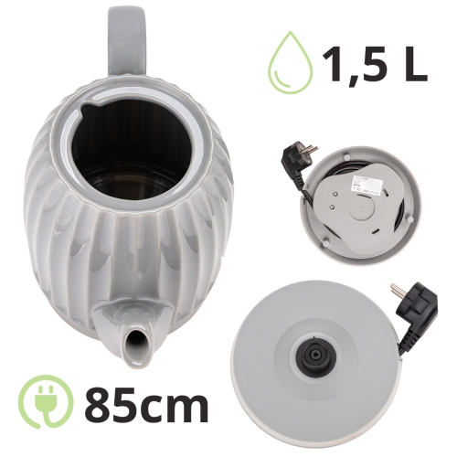 Czajnik ceramiczny bezprzewodowy 1,5L Kamille