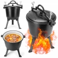 Duży garnek żeliwny Kamille kociołek myśliwski 15L grill ognisko