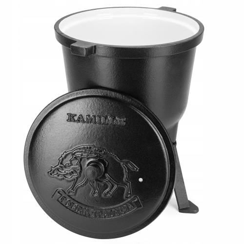 Solidny kociołek żeliwny Kamille 15 litrów do gotowania nad ogniem