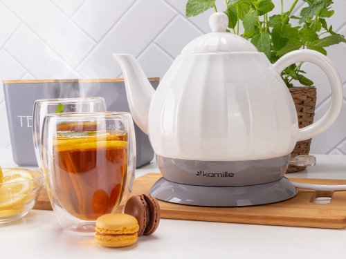 Czajnik elektryczny Kamille 1,2L ceramiczny obrotowa podstawa