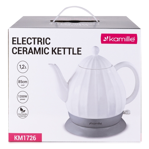 Czajnik ceramiczny Kamille 1,2L elektryczny bezprzewodowy