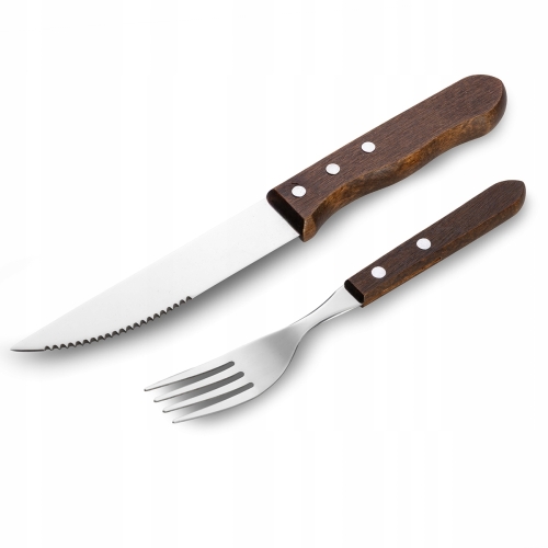 Noże i widelce do steków Kamille zestaw steakowy 4 el