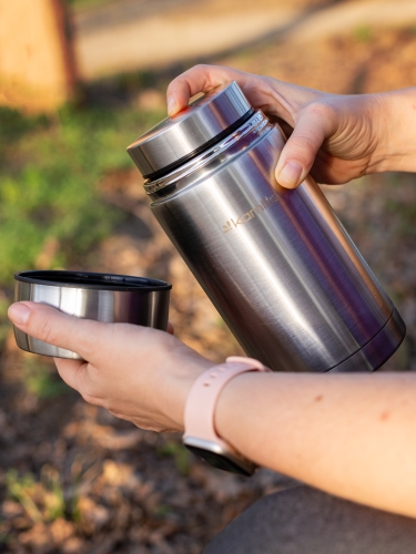 Stalowy lunchbox Kamille termos na jedzenie do szkoły i pracy