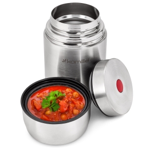 Stalowy termos obiadowy, lunchbox na zupę, obiad 0,5L