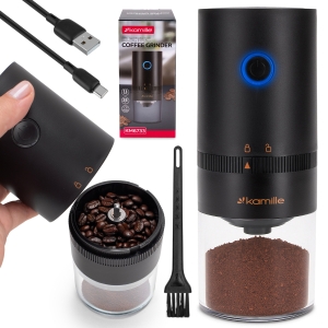 Młynek do kawy elektryczny bezprzewodowy żarnowy USB