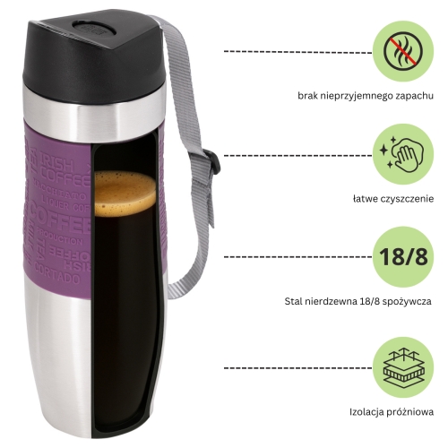 Kubek termiczny do kawy Kamille 480 ml stal nierdzewna