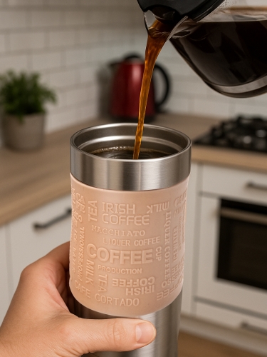 Kubek turystyczny Kamille 480 ml antypoślizgowy do kawy