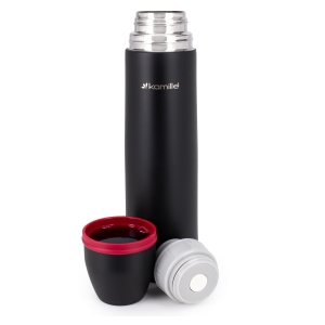 Termos próżniowy z nakrętką  kubek i pokrowcem 1L