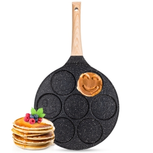 Marmurowa patelnia do pancakes naleśników jajek BUŹKI MINKI EMOTKI 26cm