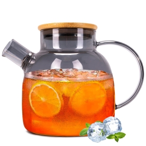 Uniwersalny szklany dzbanek do napojów z pokrywką 1,5L przydymiony