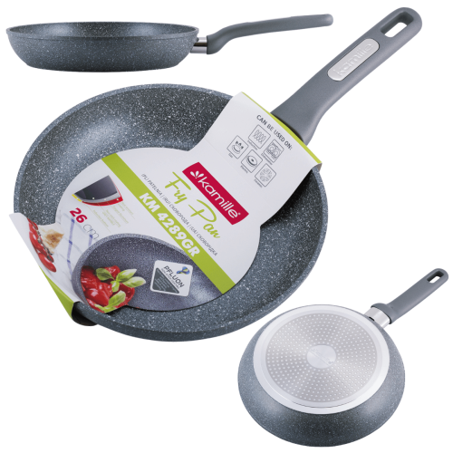 Patelnia granitowa gruba 26 cm na indukcje Kamille