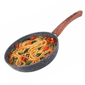 Solidna patelnia granitowa imitacja drewna 26cm