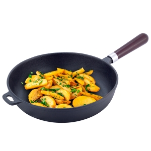 Patelnia żeliwna solidna głęboka 28 cm