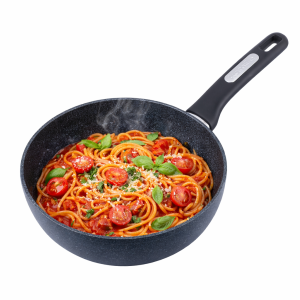 Patelnia głęboka gruba marmurowa 26cm