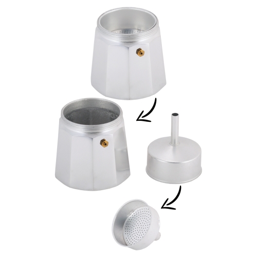 Włoska kawiarka moka pot do przygotowania mocnej kawy