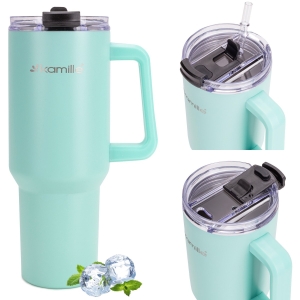 Szczelny kubek termiczny a'la Stanley pojemny 1,2l miętowy