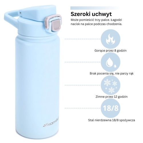 Termos kubek Kamille 0,6L stal nierdzewna z blokadą