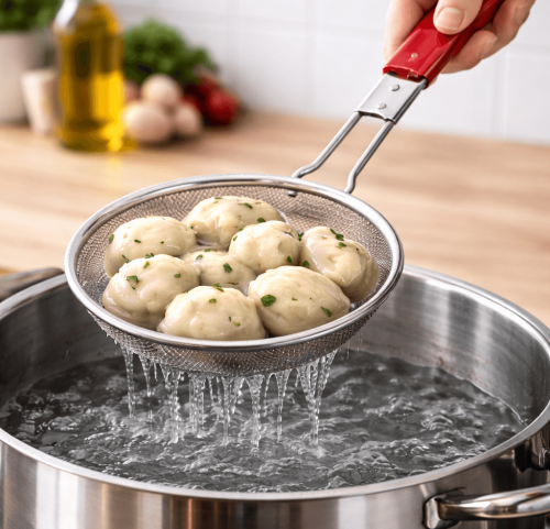 Cedzak do pierogów Kamille sitko kuchenne do frytek i klusek