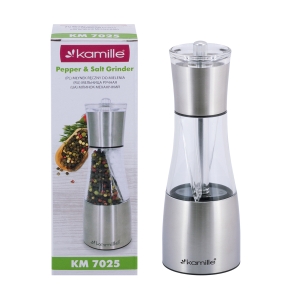 Młynek stalowy do pieprzu i soli ręczny 2w1