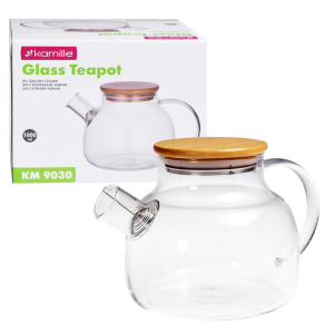 Uniwersalny szklany dzbanek do napojów z pokrywką 1L